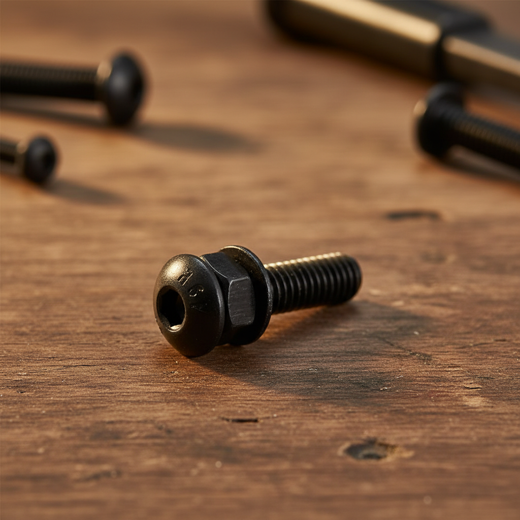 Assembled Bolt Nut Washer Close-up