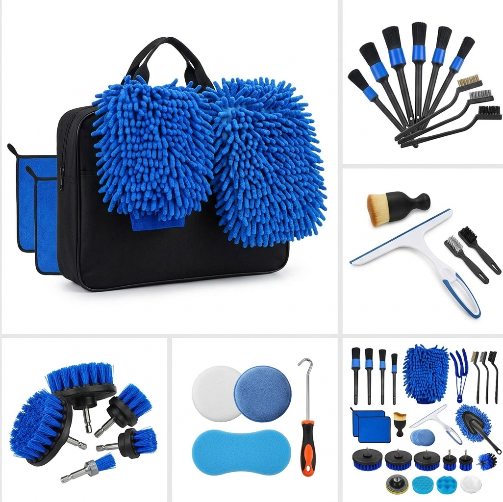 40-Piece Car Detailing Brush Set — Interior, Exterior & Wheel Cleaning Kit
