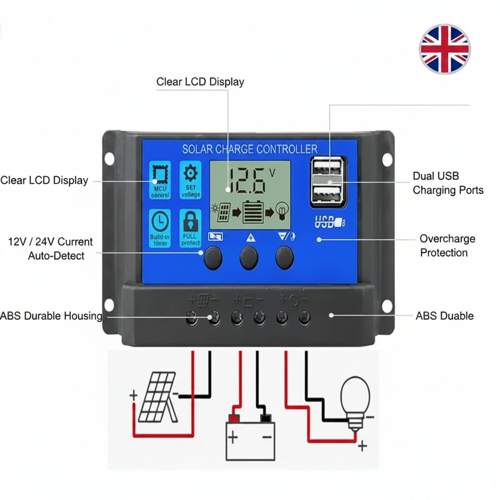 Solar Controller - Feature Infographic